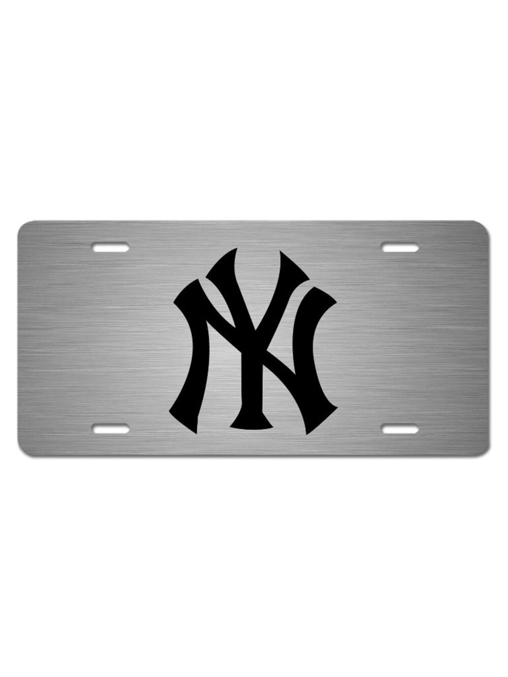 New York Yankees Inspired Art License Plate Vehicle Sport Car Silver Tag NY
